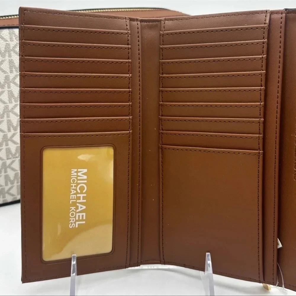 Michael Kors Large EW Crossbody Bag & Large Trifold Wallet Brown | BUNDLE DEAL